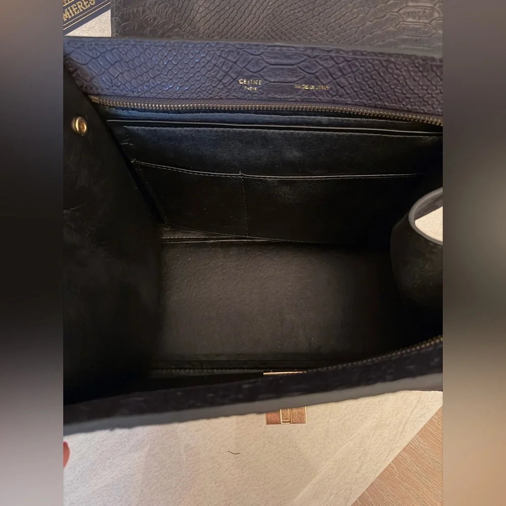 Trapeze python and suede Women's Bag - Picture 5 of 9